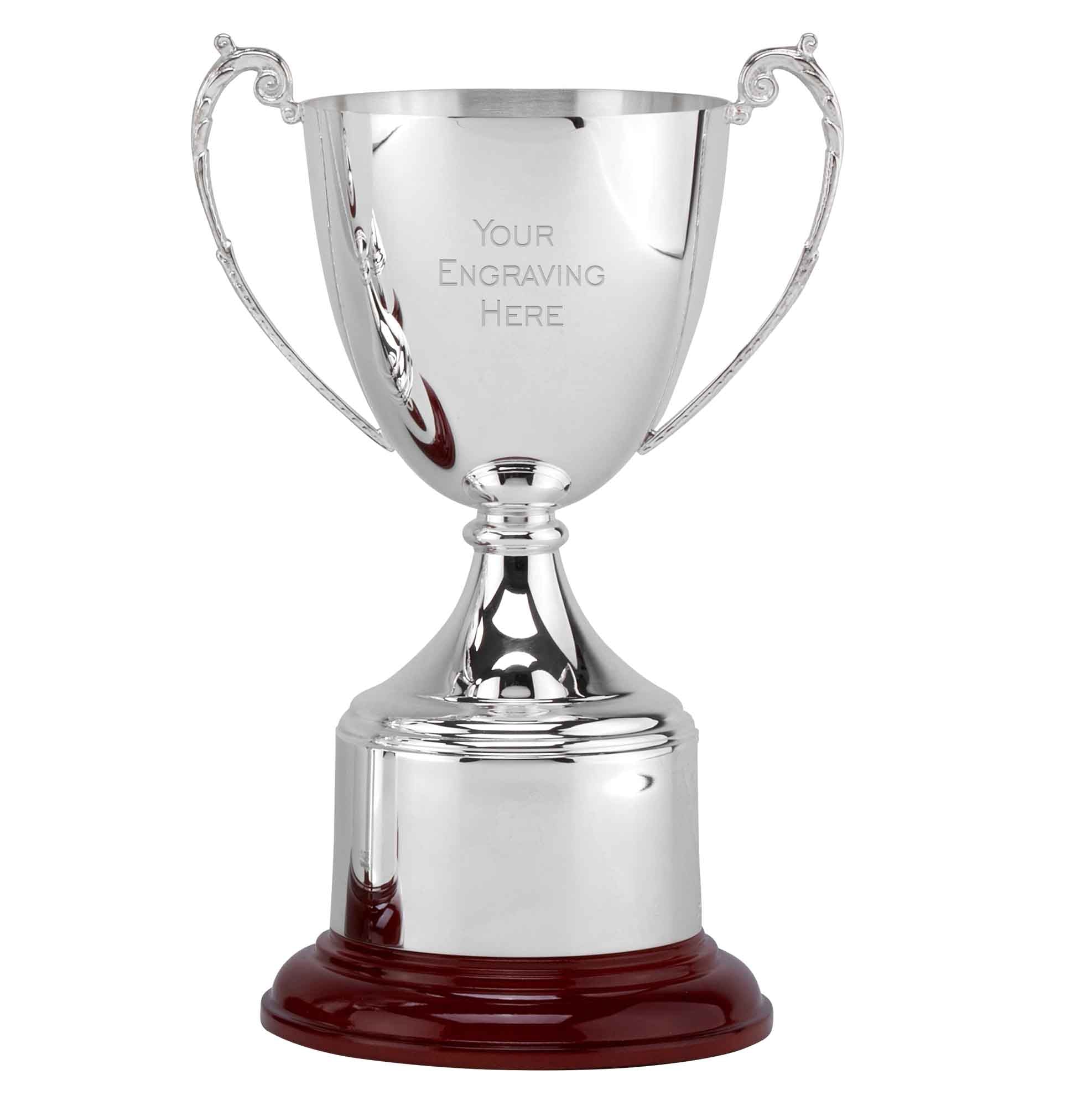 Explorer Silver Plated Presentation Cup With A Rosewood Finish Base 26.5cm ( 10 1/2")