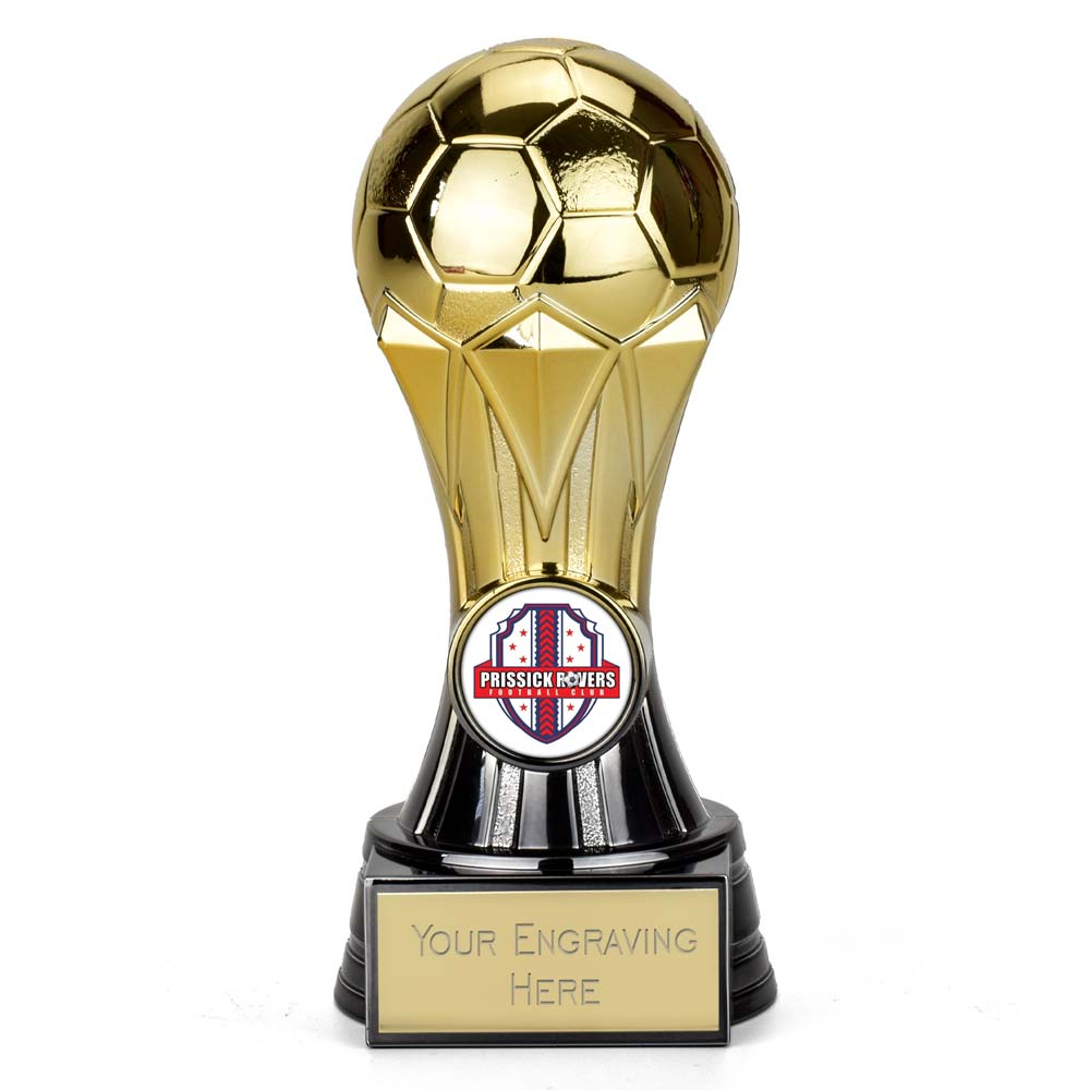 Gem Gradient Gold & Black Football Trophy 17.5cm (7")